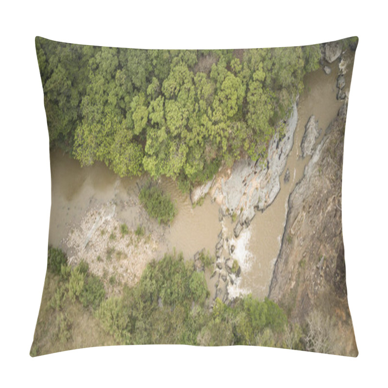 Personality  Aerial View Of So Francisco River And Waterfall Near Serra Da Canastra, Brazil Pillow Covers