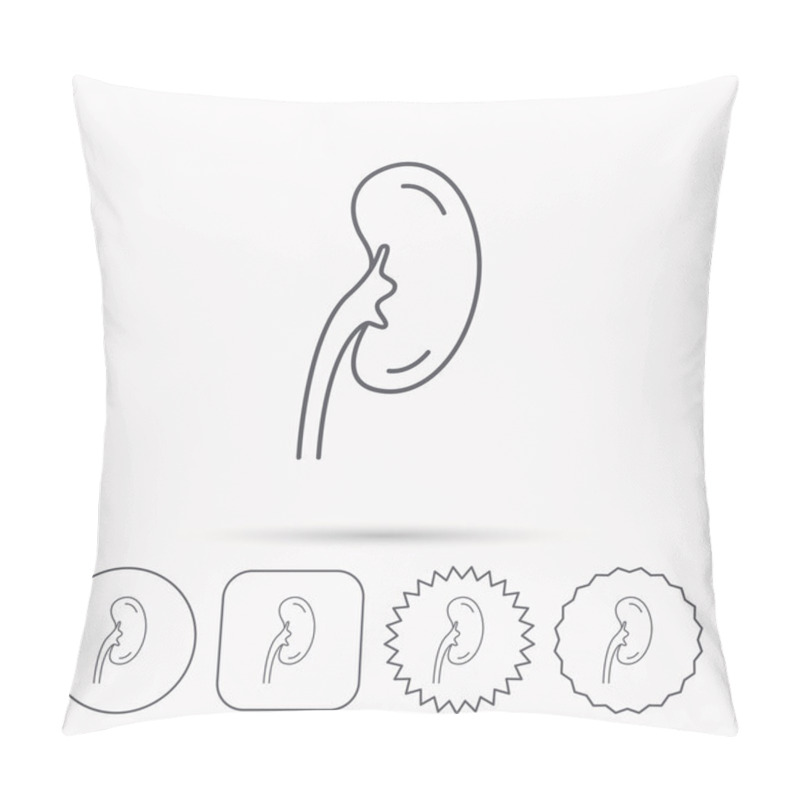 Personality  Kidney Icon. Transplantation Organ Sign. Pillow Covers