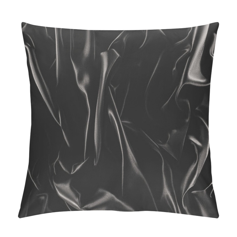 Personality  Full Frame Of Black Elegant Silk Cloth As Background Pillow Covers