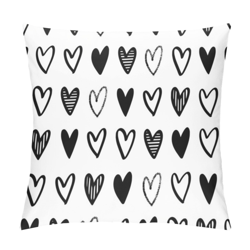 Personality  Vector Seamless Pattern Drawing Hearts. Perfect For Fabric, Wrapping Paper And Packaging For Valentine's Day. Pillow Covers