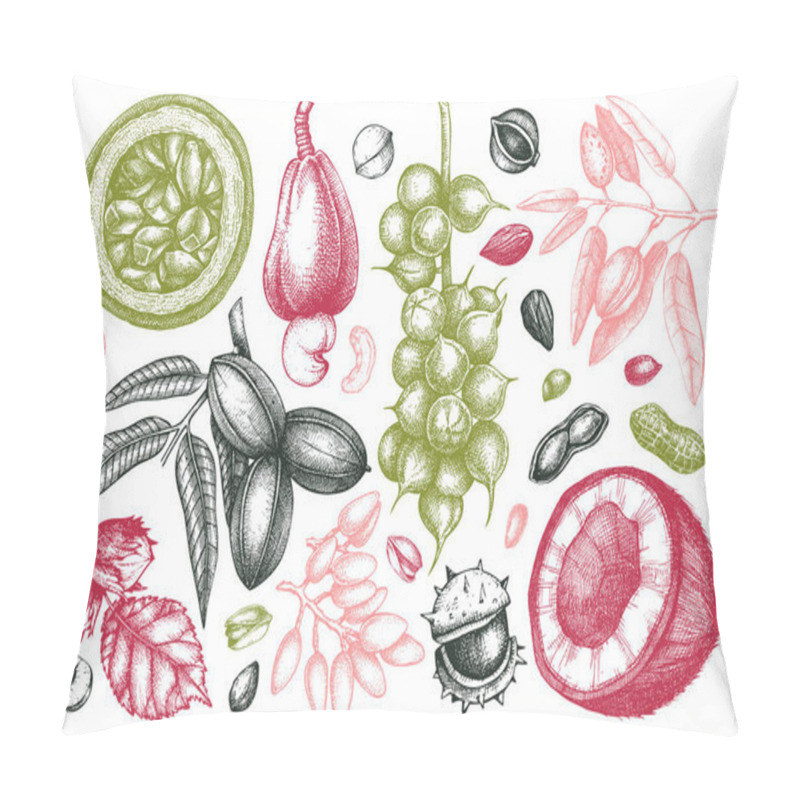 Personality  Hand Drawn Culinary Nuts Collection.  Pillow Covers