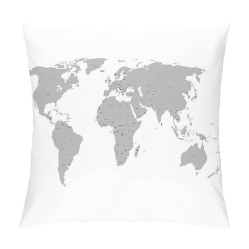 Personality  Political World Map On White Background. Pillow Covers