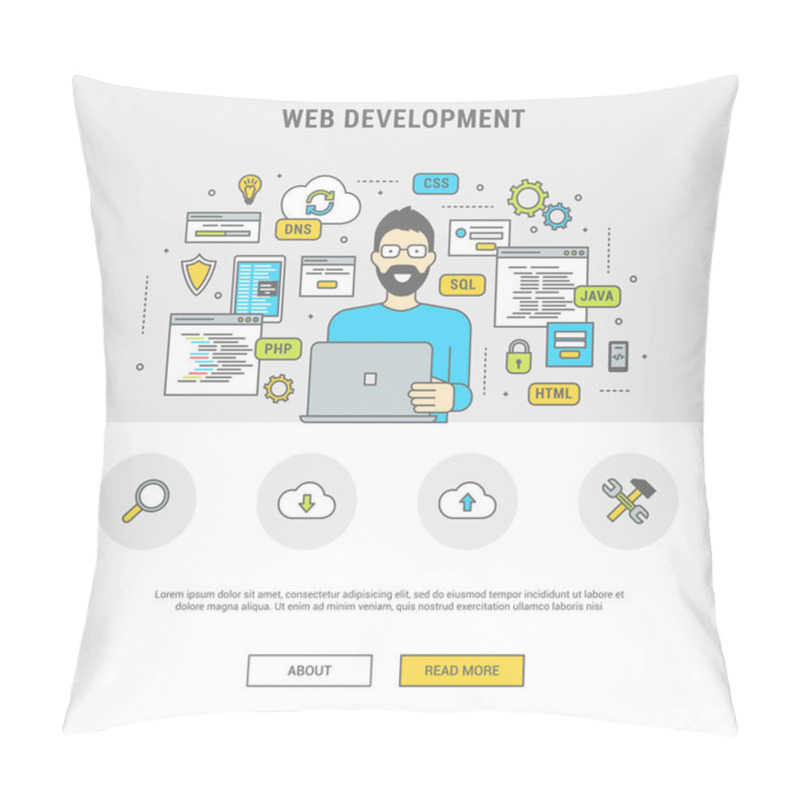 Personality  Banner Programmer Developing Sites Pillow Covers