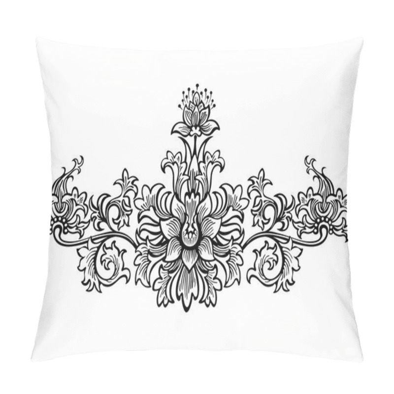 Personality  Swirling Elements For Design Flowers And Ornaments Floral Pillow Covers