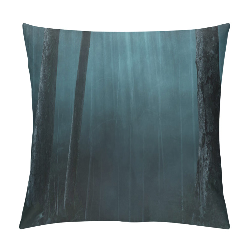 Personality  Dark Forest At Night Background Pillow Covers