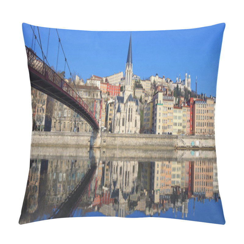 Personality  Famous View Of Saone River And Footbridge In Lyon City Pillow Covers