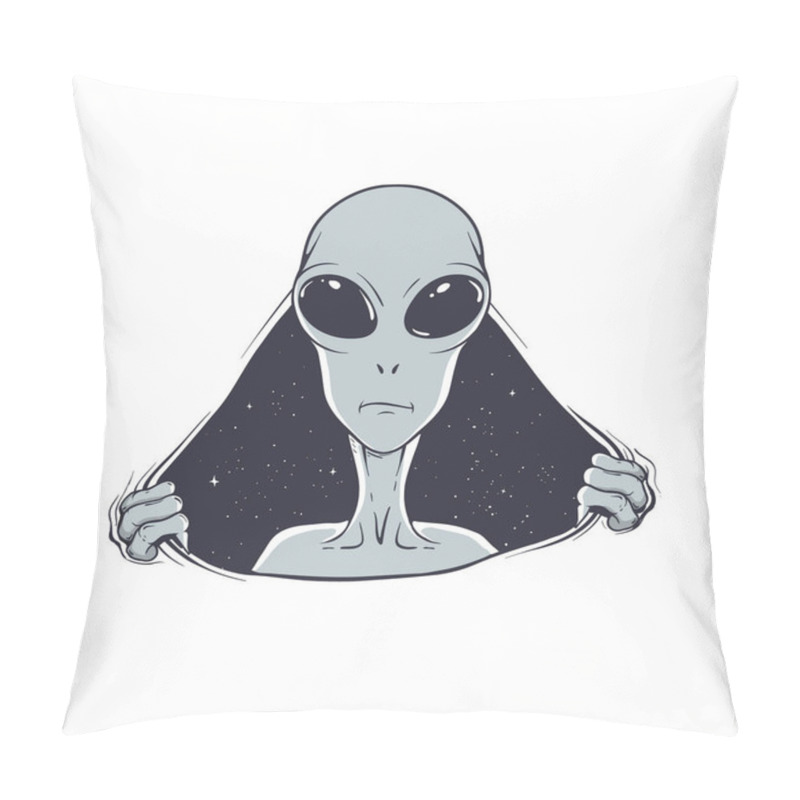 Personality  Alien Breaks Through A Hole From Space Pillow Covers