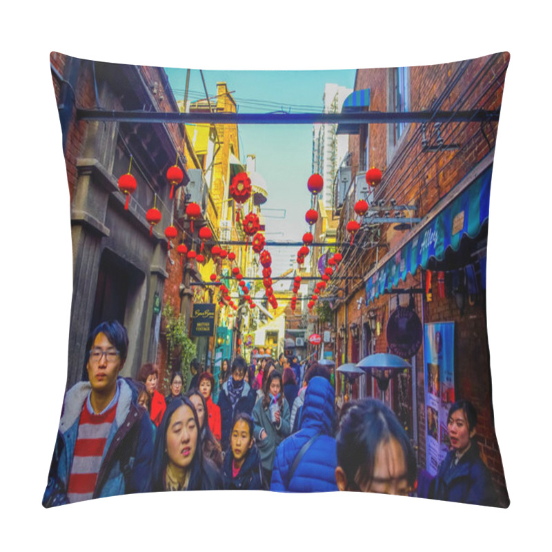 Personality  SHANGHAI, CHINA - 29 JANUARY, 2017: Walking Around The French Concession District Of Shanghai, Popular Destination For Tourists With Charming Streets, Shops And Restaurants Pillow Covers