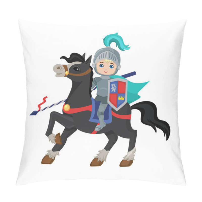 Personality  Brave Knight Riding On A Horse Ready For Battle. Pillow Covers