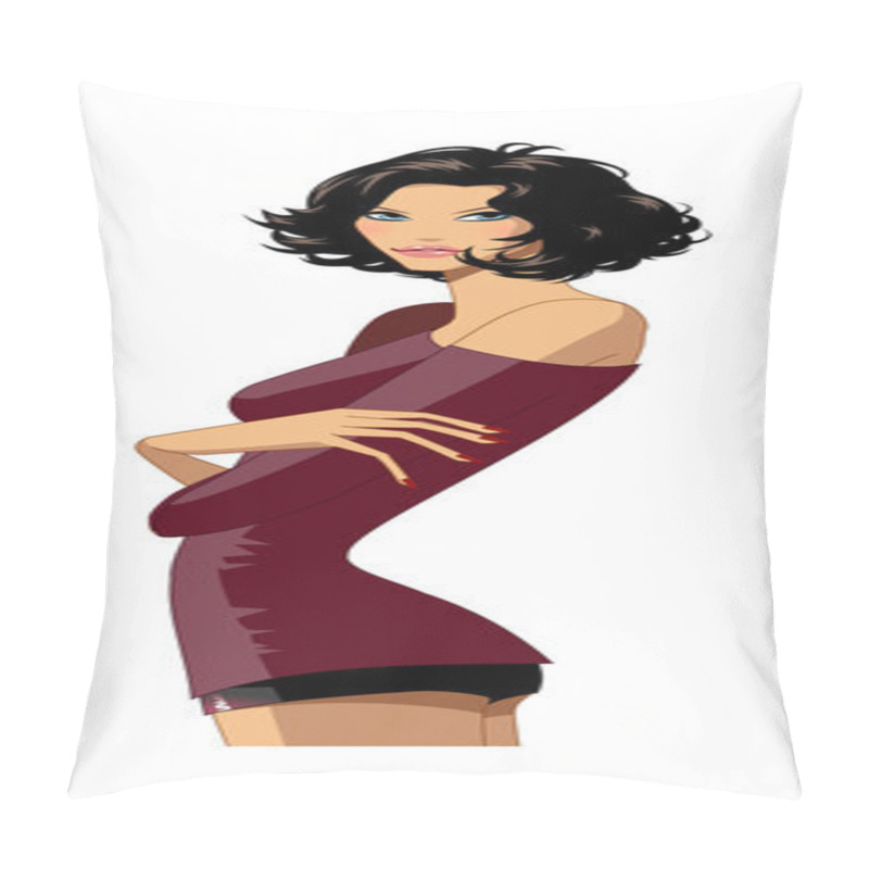 Personality  Fashionable City Woman Pillow Covers