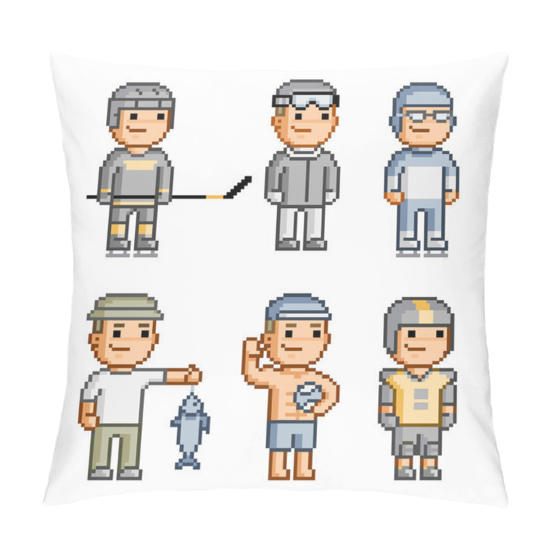 Personality  Pixel Art Collection Of Various Sports Pillow Covers