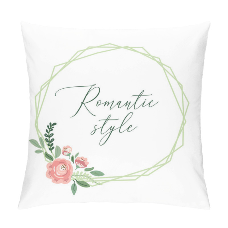 Personality  Cute Botanical Theme Floral Frame Background With Bouquets Of Hand Drawn Rustic Roses And Leaves Branches In Neutral Colors Pillow Covers