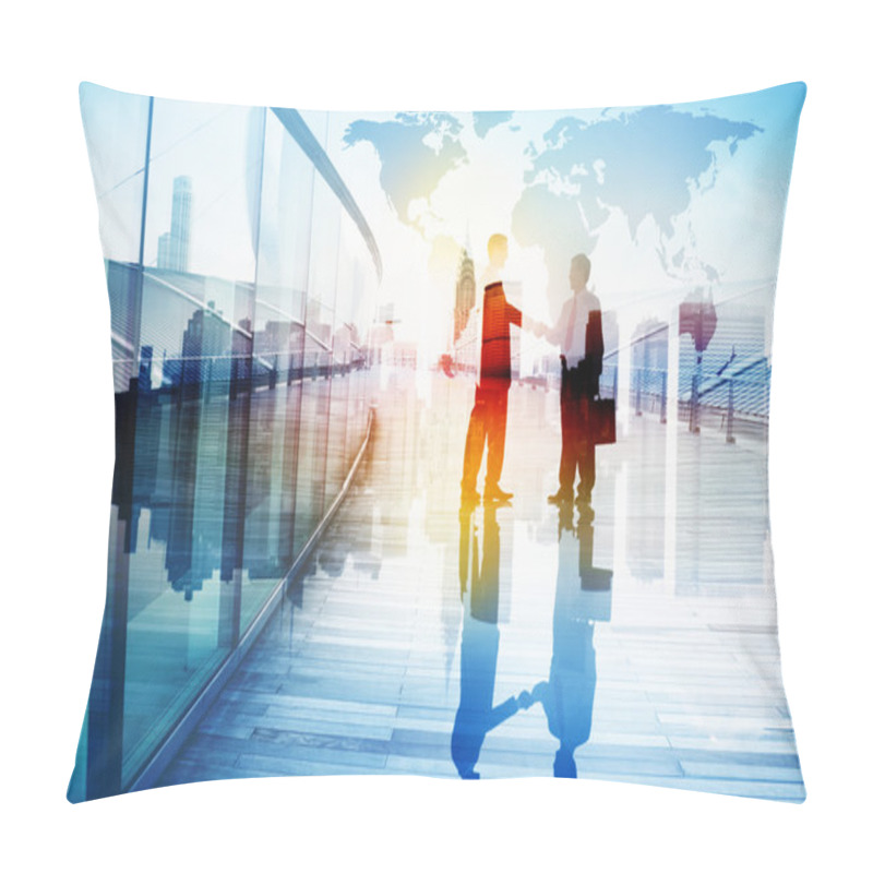 Personality  Two Businessmen Having Handshake Pillow Covers