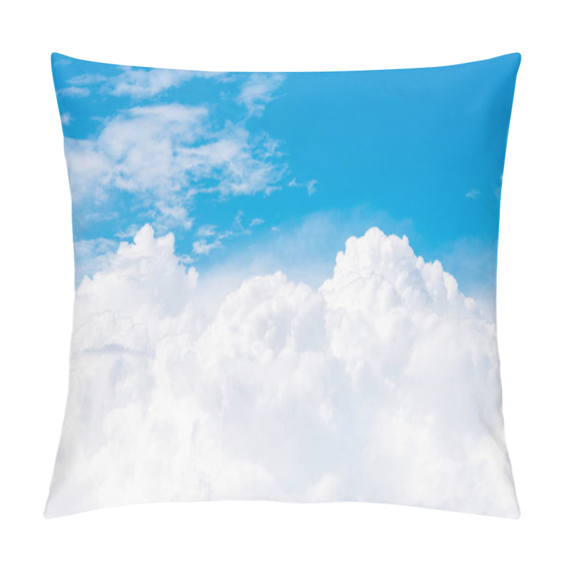 Personality  Cumulus Clouds On Blue Sky, View From Airplane Window Pillow Covers