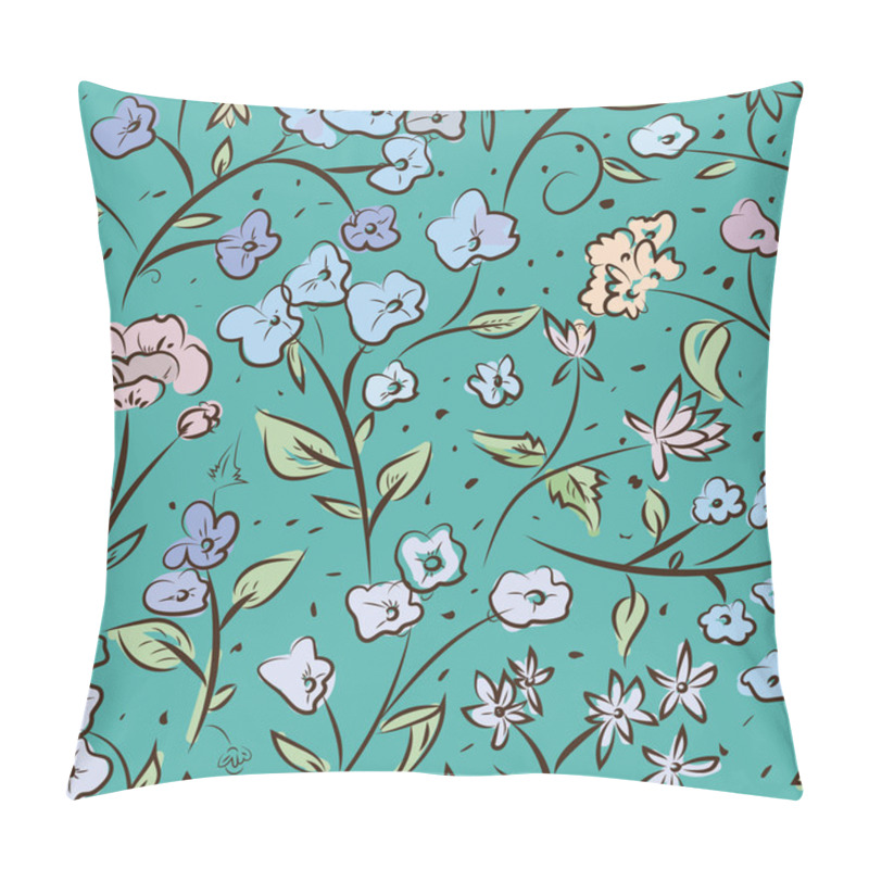 Personality  Tiny Spring Flowers Doodle Drawing Pattern Pillow Covers