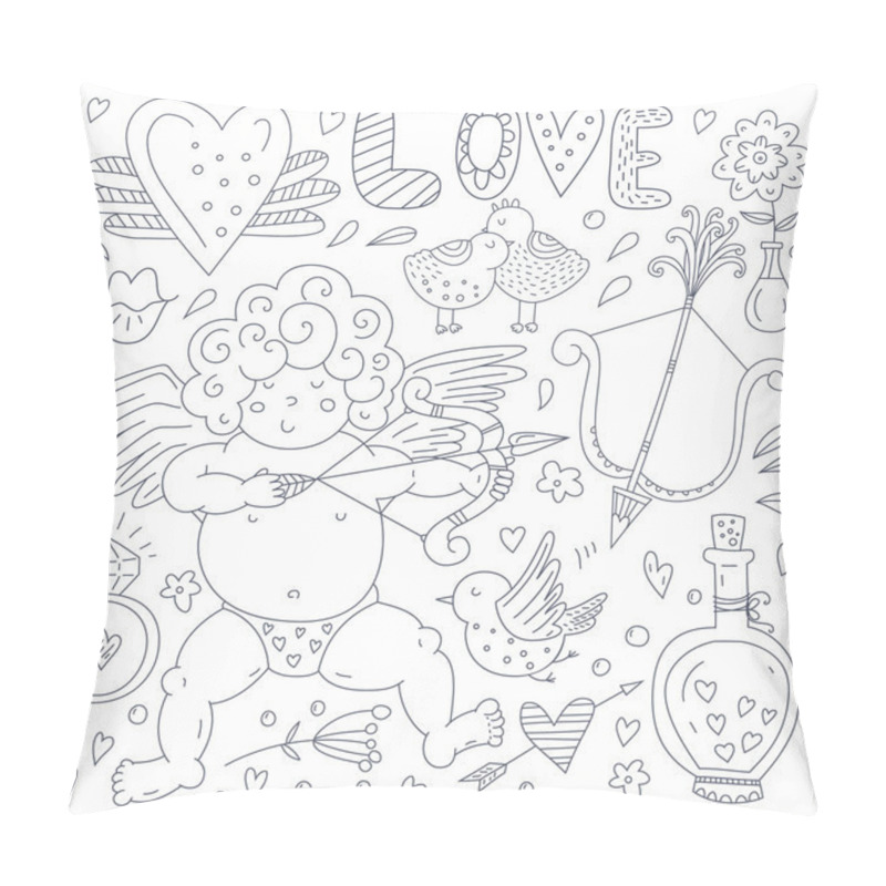 Personality  Valentines Day Doodle Collection Pillow Covers