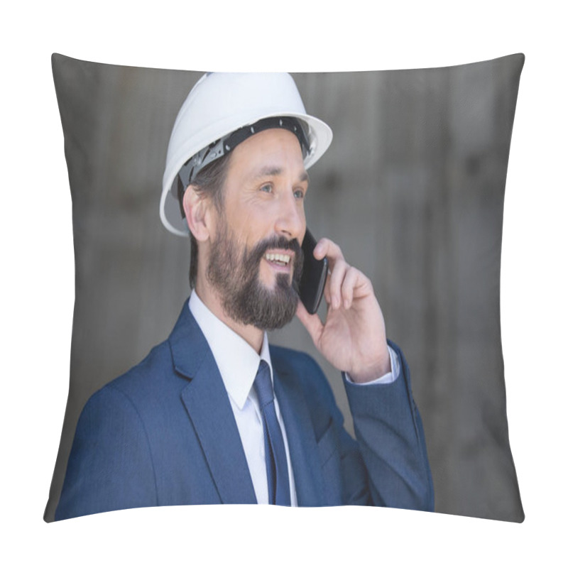 Personality  Businessman Using Smartphone Pillow Covers