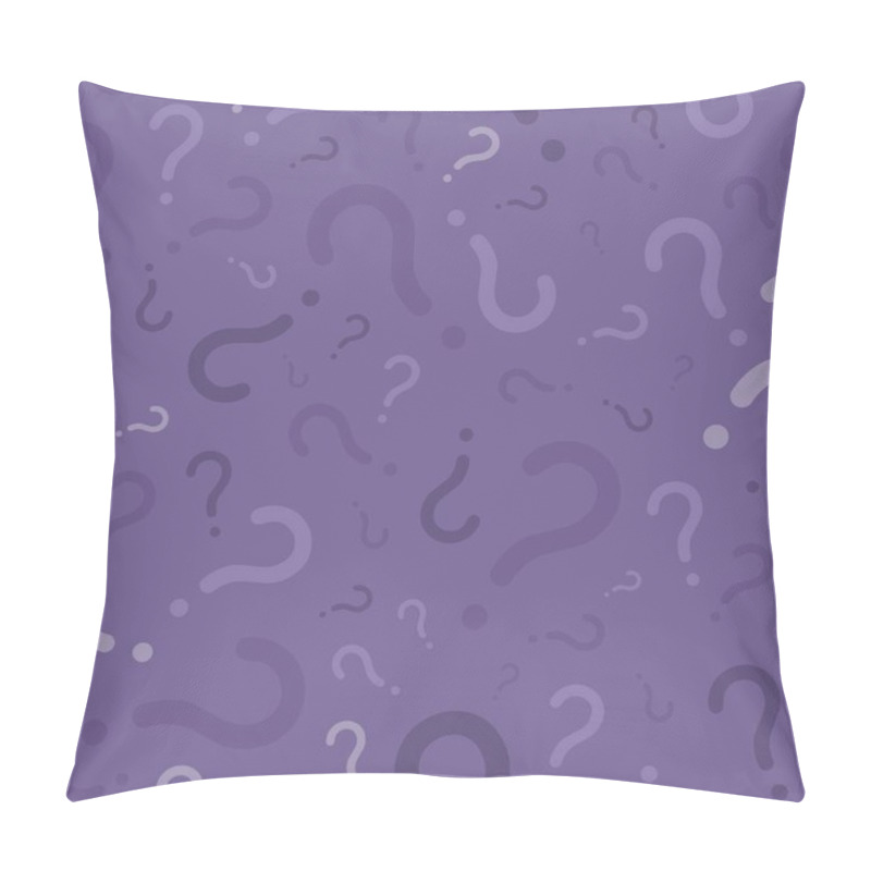 Personality  Question Marks Seamless Vector Background. Question Mark Texture For Online Survey Or Quiz. Violet Color. Pillow Covers