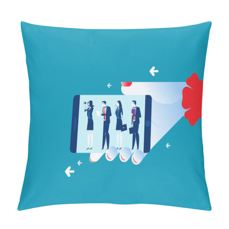 Personality  Leader With Looking For Investment. Business Vector Concept. Tea Pillow Covers