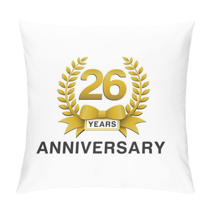 Personality  26th Anniversary Golden Wreath Logo Pillow Covers