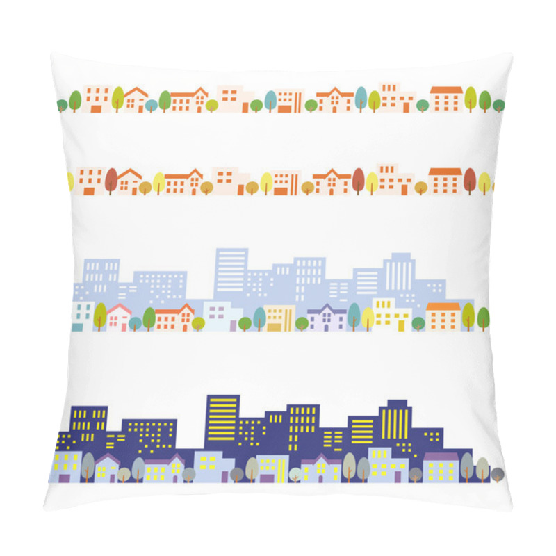 Personality  Rooftops Of Illustration Pillow Covers