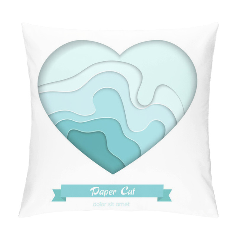 Personality  Turquois Abstract Layout - Vector Paper Cut Banner Pillow Covers