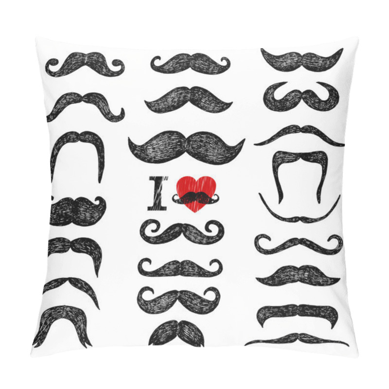 Personality  Hand Drawn Mustaches Set Pillow Covers