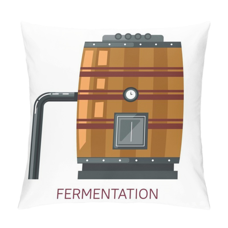 Personality  Winemaking Fermentation Barrel Grape Alcohol Drink Production Vector Berries Juice Processing Into Wine Winery Alcohol Drink Farm Factory Equipment Agriculture And Business Industrial Machine Pillow Covers