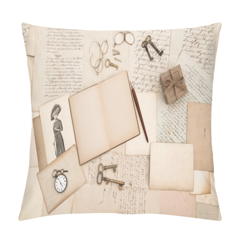 Personality  Antique Accessories, Old Letters And Fashion Drawing Pillow Covers