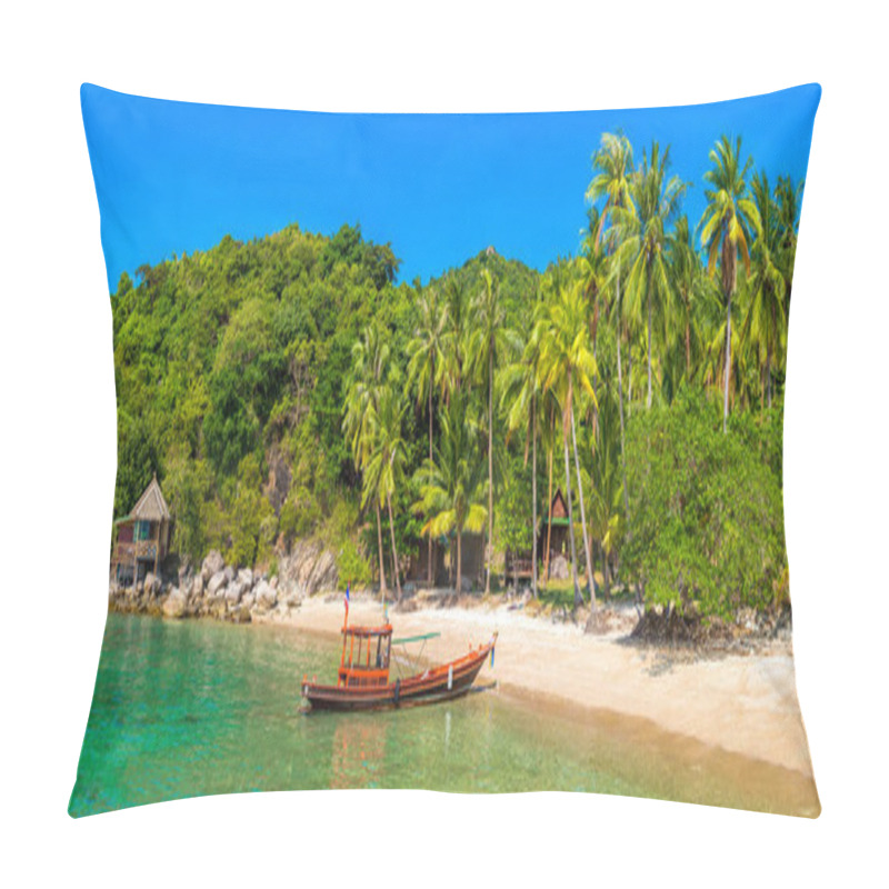 Personality  Panorama Of  Sai Nuan Beach At Koh Tao Island, Thailand Pillow Covers