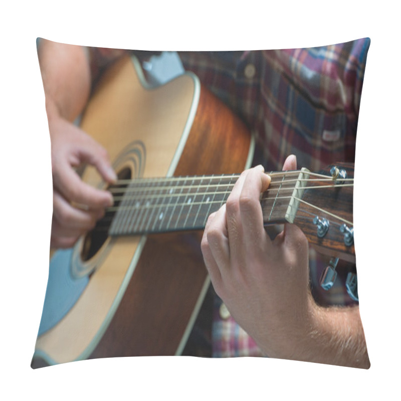 Personality  Musician Playing Acoustic Guitar Pillow Covers