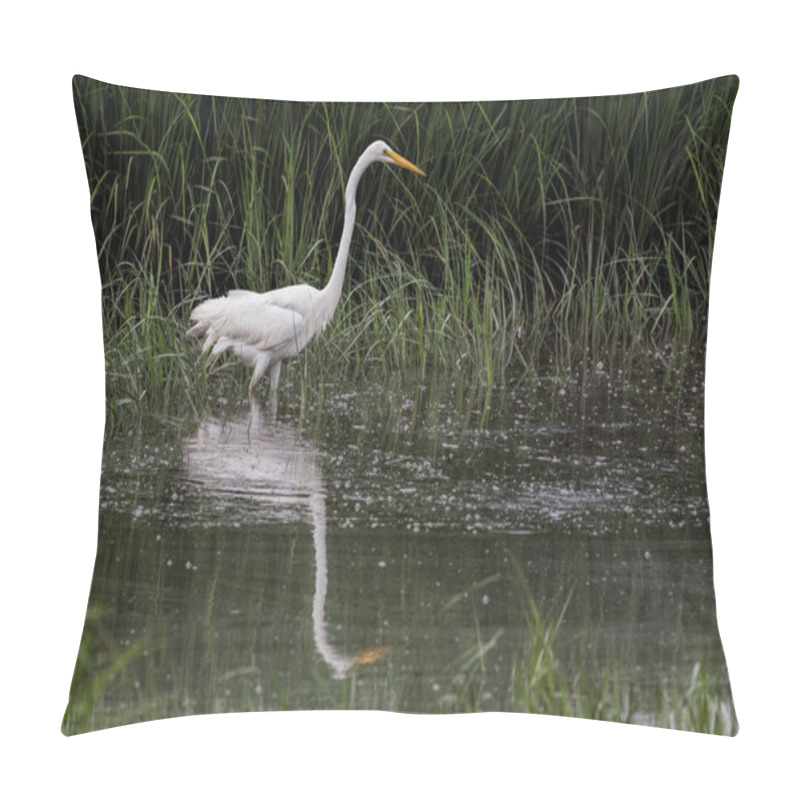 Personality  Great Egret (Ardea Alba) Wading In Water Pillow Covers