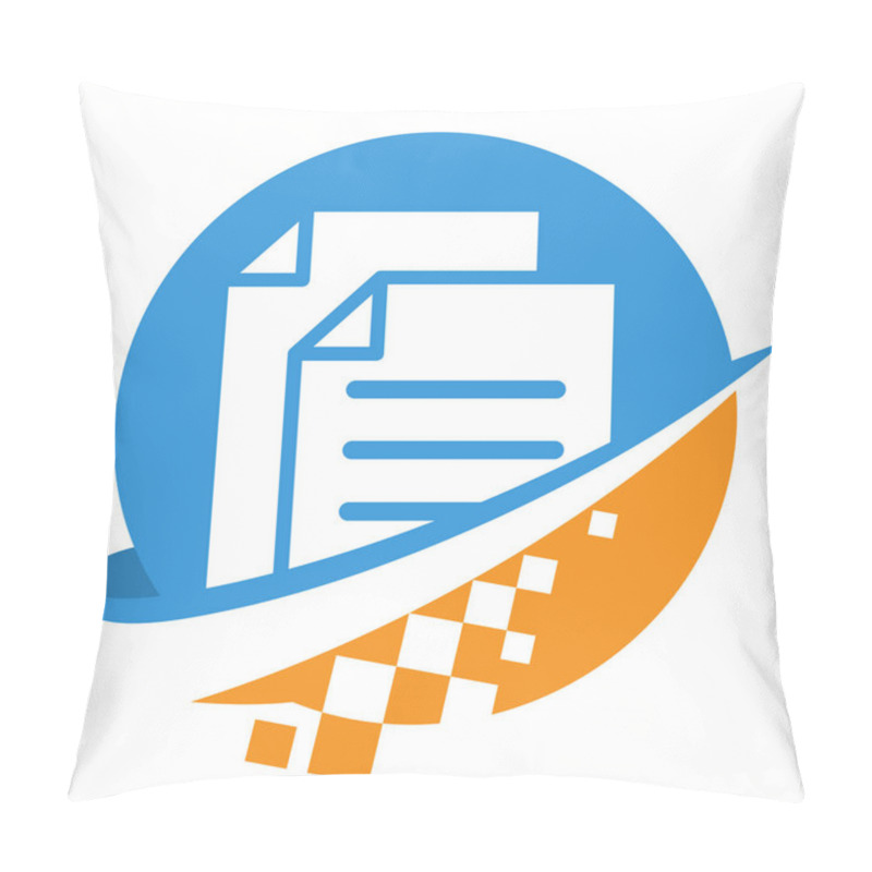 Personality  Icon Logo For Digital Business, For Document / File Management Service Providers Pillow Covers