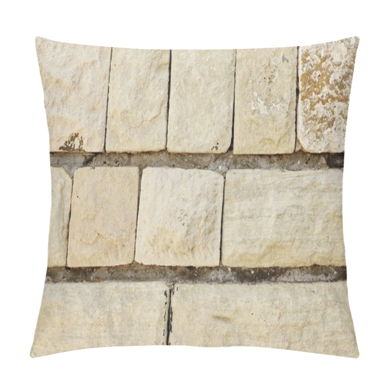 Personality  White Ancient Limestone Wall Background Texture Pillow Covers