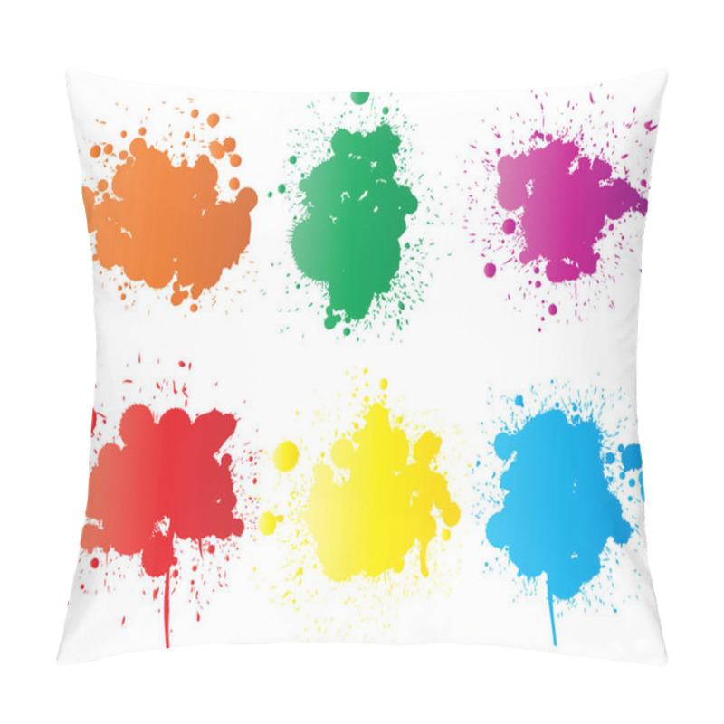 Personality  Vector Collection Of Artistic Grungy Paint Drop, Hand Made Creative Splash Or Splatter Stroke Set Isolated White Background. Abstract Grunge Dirty Stains Group, Education Or Graphic Art Decoration Pillow Covers