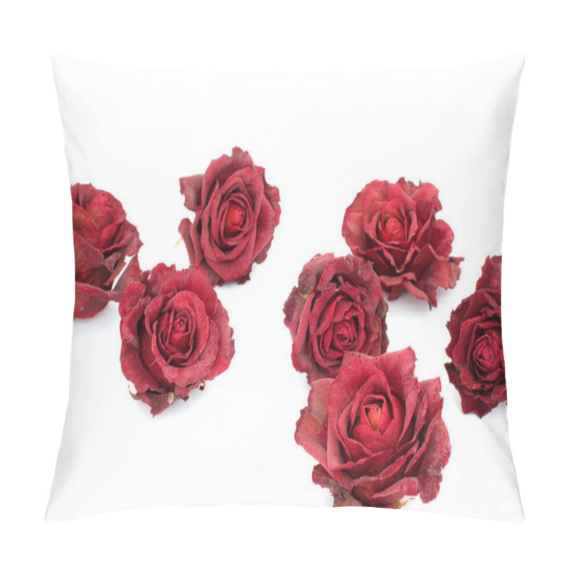 Personality  Dried Roses On A White Background Pillow Covers