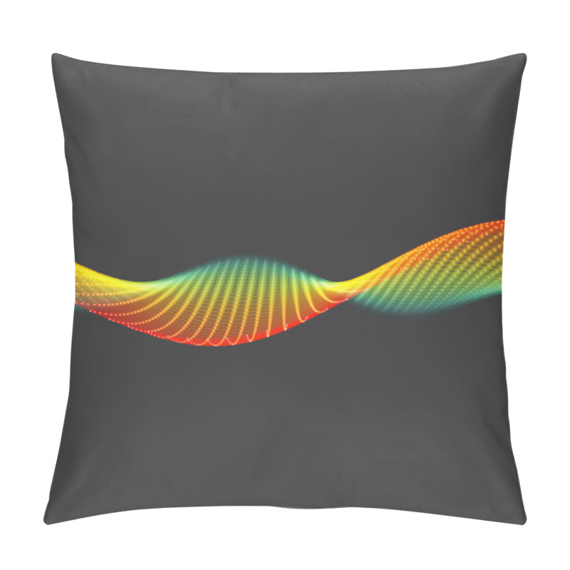 Personality  Wave With Connected Lines And Dots. Connection Structure. Wireframe Vector Illustration. Pillow Covers