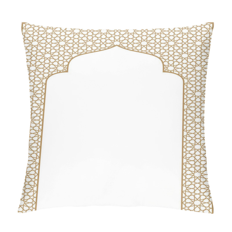 Personality  Rectangular Frame With Traditional Arabic Ornament For Invitation Card.Proportion A4. Pillow Covers