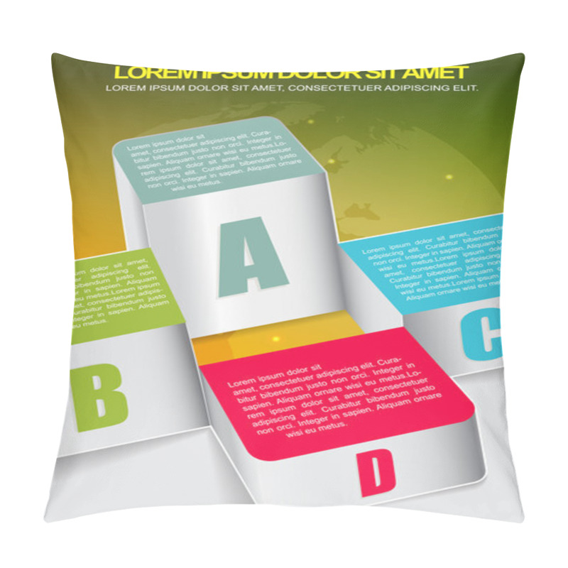 Personality  Abstract Business Background With Four Columns Graph Pillow Covers