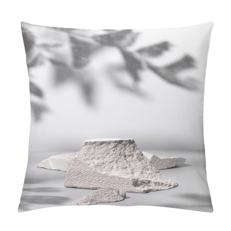 Personality  Nature Scene With Composition Of White Stones And Shadows Pillow Covers