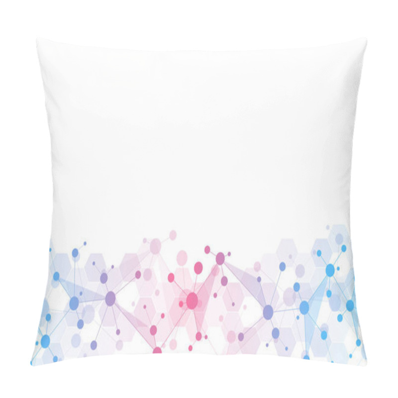 Personality  Molecular Structure Background And Communication. Abstract Background With Molecule DNA And Neural Network. Science And Technology Concept With Connected Lines And Dots. Pillow Covers