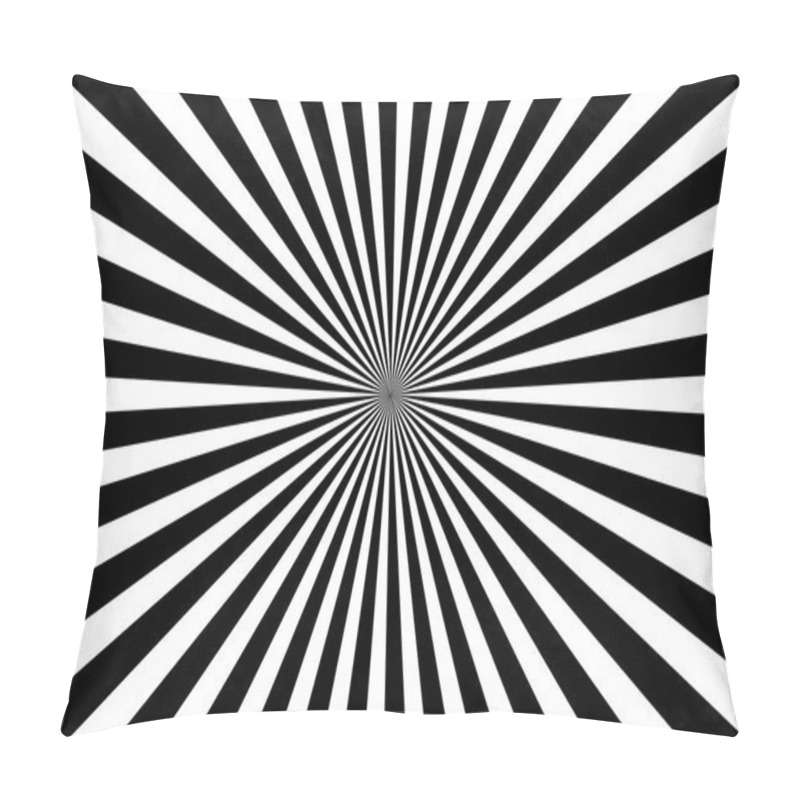 Personality  Sunburst Pattern Black And White Pillow Covers