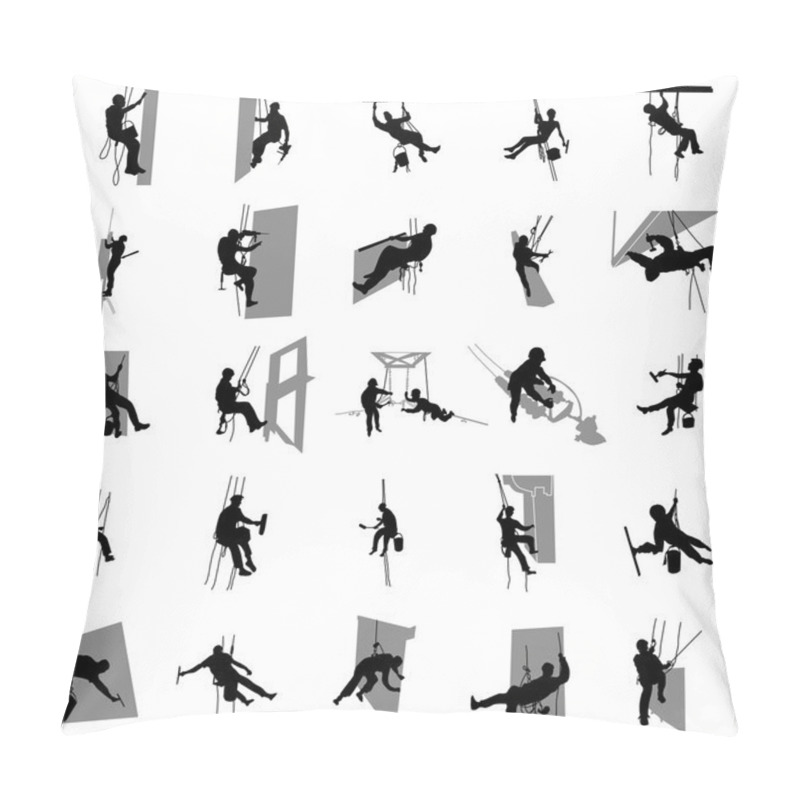 Personality  Worker Climber Silhouette Set, Simple Style Pillow Covers