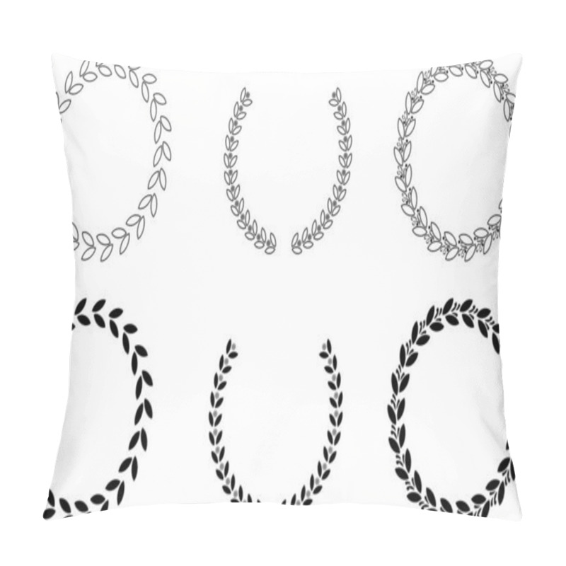 Personality  Drawn With Effects Frames With Wreaths Flowers Along With, Branch And Elements Vector Pillow Covers