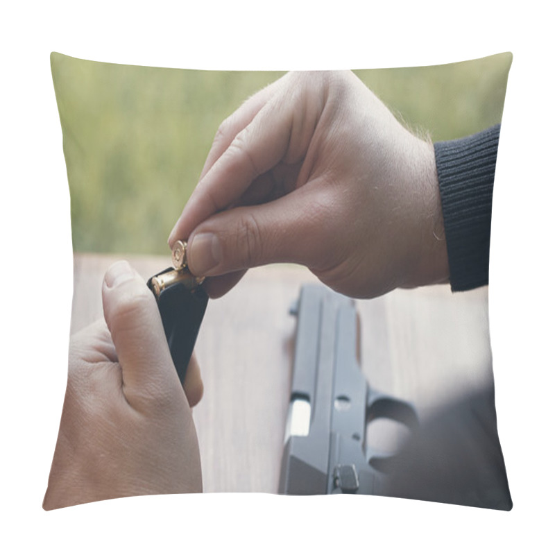 Personality  Loading A Magazine. Loading Gun. Handgun Magazine, Pillow Covers