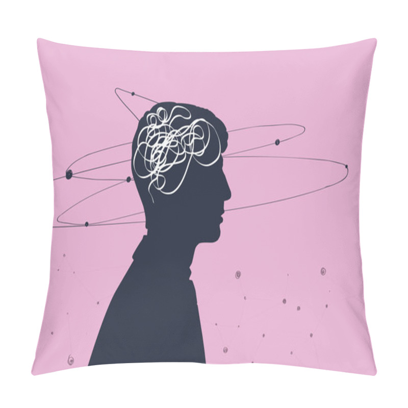 Personality  Creativity And The Origin Of Ideas, The Concept Of The Thought Process. Profile Of A Person Pillow Covers