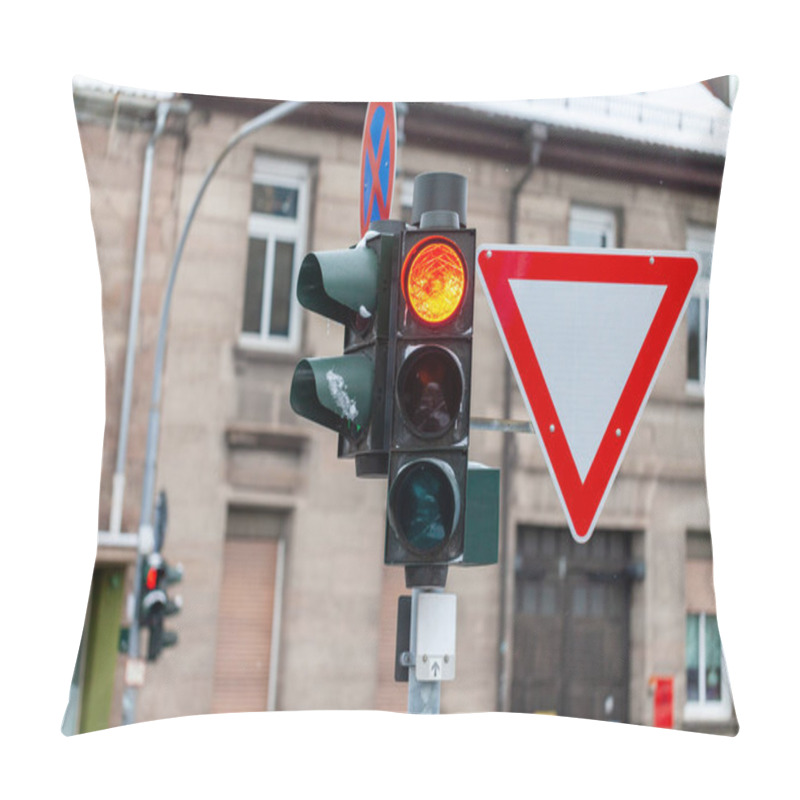 Personality  German Traffic Sign On Street In Nuremberg, Germany Pillow Covers