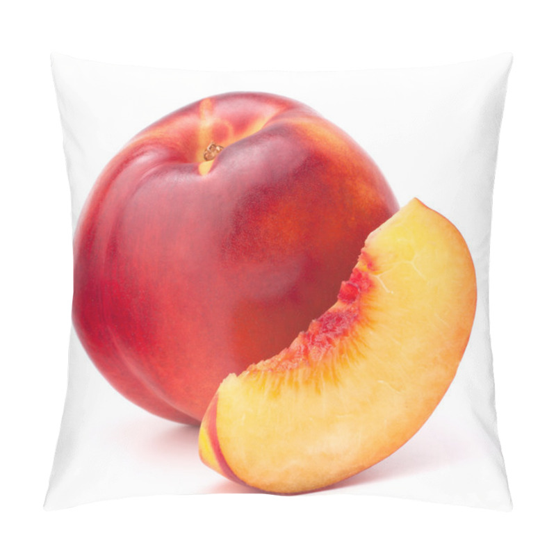 Personality  Nectarine Fruit Isolated On White Background Cutout Pillow Covers