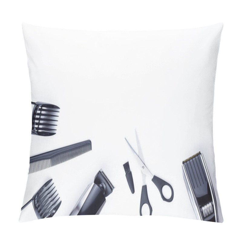 Personality  Scissors And Combs On White Pillow Covers