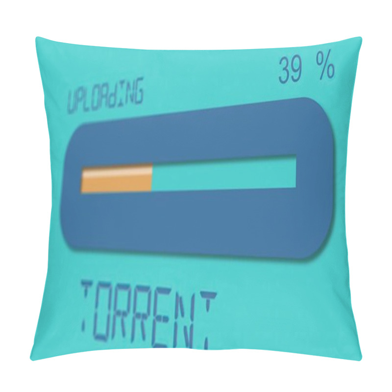 Personality  3d Illustration - Upload Torrent Progress Bar Pillow Covers